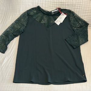 Green lace blouse